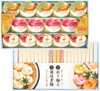 彩り麺と讃岐素麺＆国産果汁ゼリーギフト